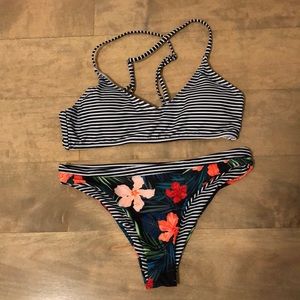 Tropical Stripe Bikini Set
